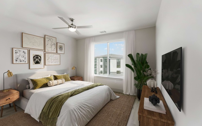 Large well lit bedroom