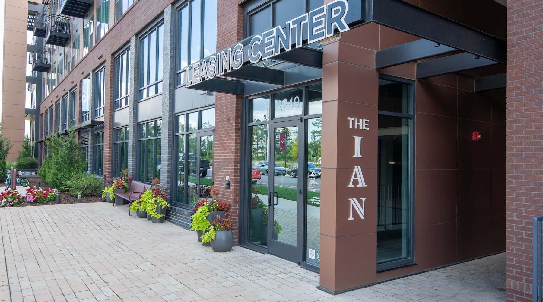 leasing lobby entrance of The Ian apartments in Herndon, VA