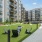 Large courtyard with gaming area