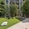 Large courtyard with lounge seating and activity field