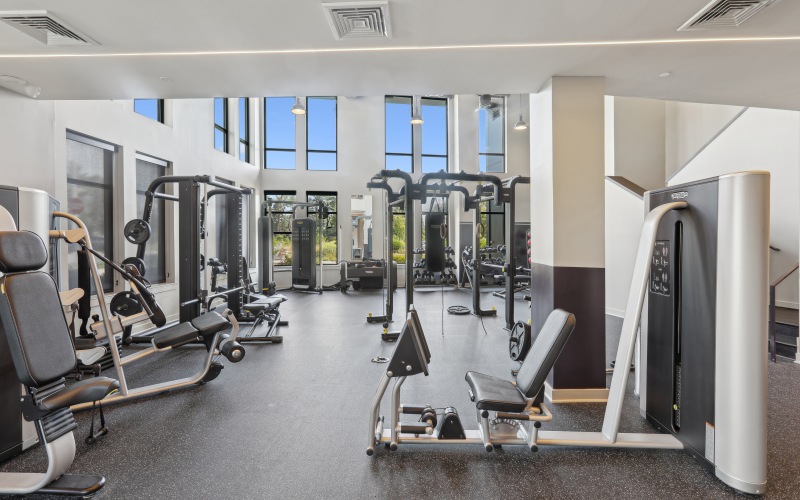 fitness center room showing ample equipment